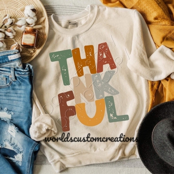 Sweaters - Thankful Thanksgiving crewneck sweatshirt
